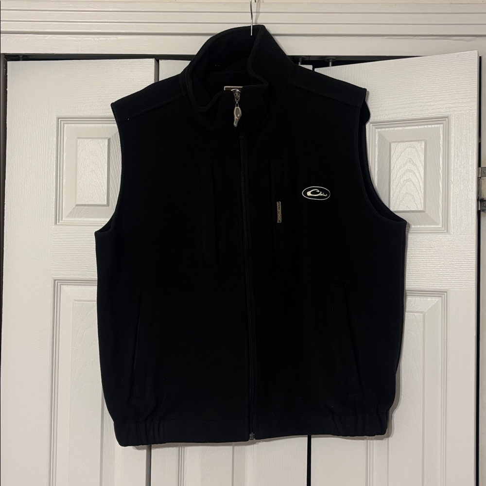 Drake Black Fleece Vest with Logo